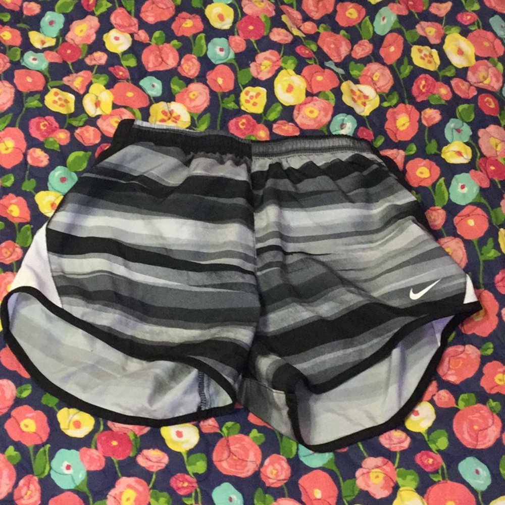 Gray and black Nike shorts